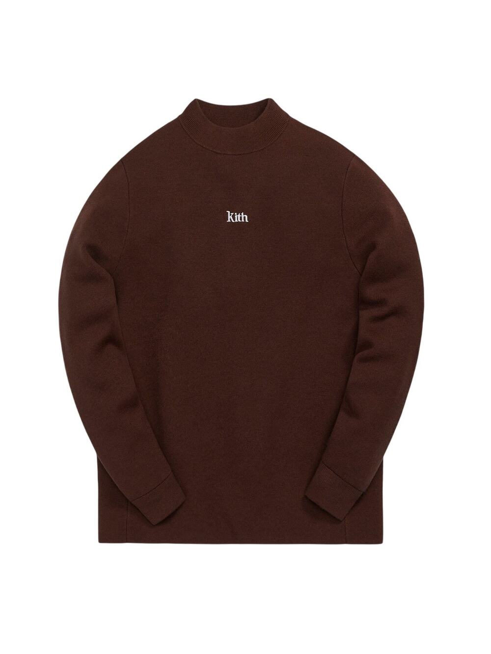 Kith Brown Mock Neck Sweater with Small Chest Logo